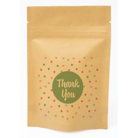 Customized Polka Dots Predesigned Kraft Barrier Pouch 4" W x 6" H x 2" D  Customized Polka Dots Predesigned Kraft Barrier Pouch 4" W x 6" H x 2" D