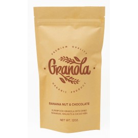 One Color Stand Up Kraft Barrier Pouch 6" W x 11" H x 3" D with Logo  One Color Stand Up Kraft Barrier Pouch 6" W x 11" H x 3" D with Logo