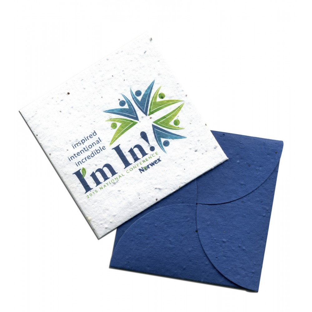 Logo Branded Small Ultimate Pouch - Seeded Paper Envelope w/Interlocking Flaps