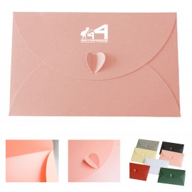 Logo Branded Heart Button Pearl Paper Envelope