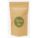 Polka Dots Predesigned Stand Up Kraft Barrier Pouch 6" W x 11" H x 3" D with Logo