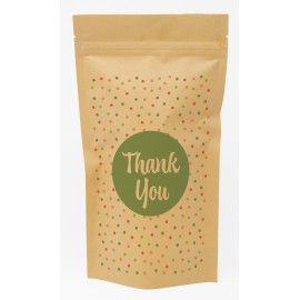 Polka Dots Predesigned Stand Up Kraft Barrier Pouch 6" W x 11" H x 3" D with Logo  Polka Dots Predesigned Stand Up Kraft Barrier Pouch 6" W x 11" H x 3" D with Logo