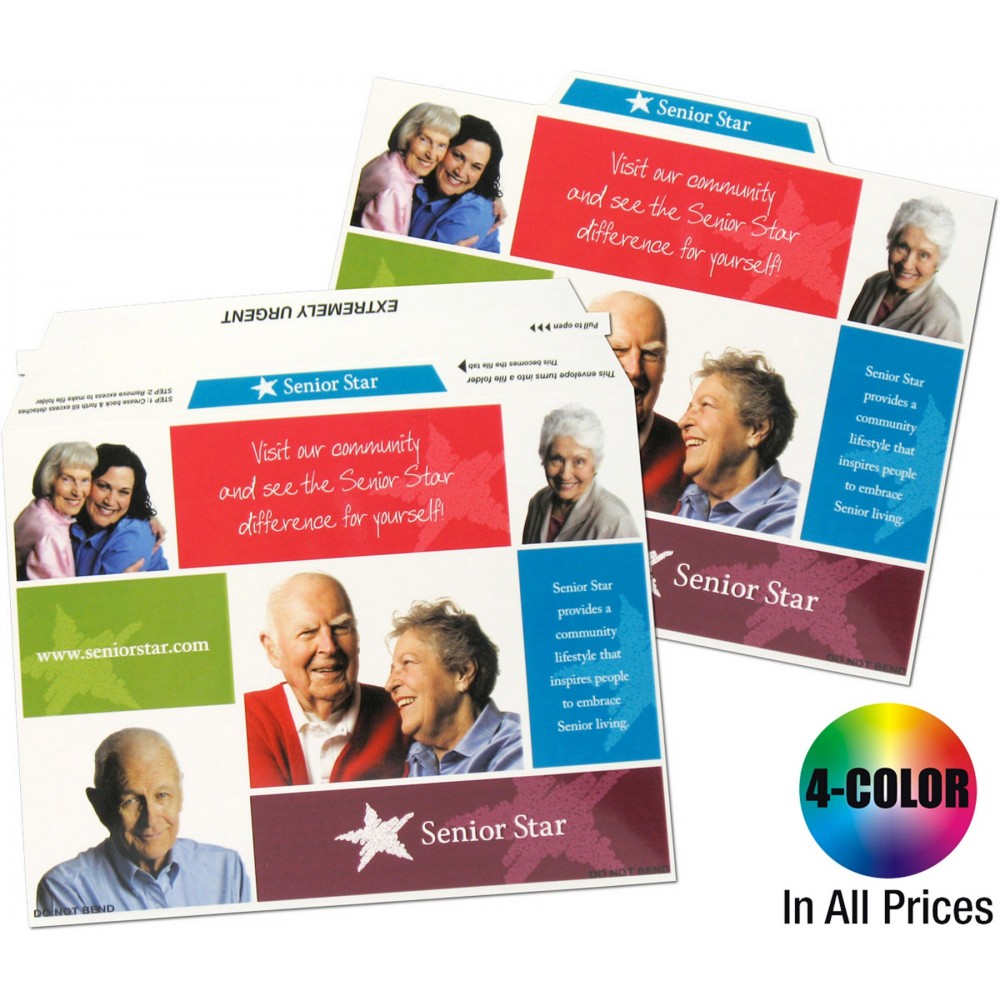 Branded Envelope & File Folder In One! Full Color Tabbed Priority Mailer W/ Glossy Finish Branded Envelope & File Folder In One! Full Color Tabbed Priority Mailer W/ Glossy Finish