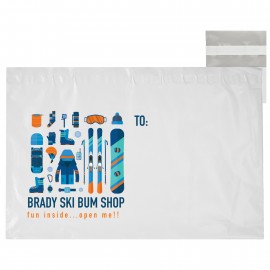 White Poly Mailer Envelope with Full Color Digital Print - 2.5 mil (20 x 12 + 2" Lip) with Logo