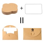 Logo Branded Greeting Card Kraft Envelope with Heart Knot