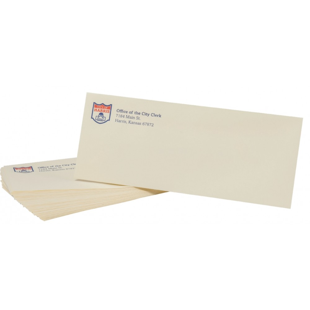 Spot Color Raised Print #10 Linen, Smooth or Opaque Stationery Envelopes Logo Printed