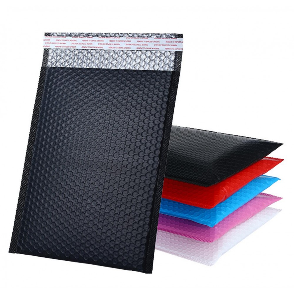 BLACK Poly Bubble Mailers Stock color LOW MOQ with Logo