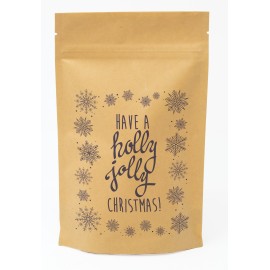 Logo Branded Snowflakes Predesigned Kraft Barrier Pouch 5" W x 8" H x 2.5" D