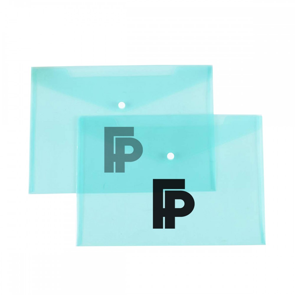 Plastic Envelope with Snap Button Logo Printed