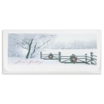 Custom Imprinted Winter Fence Currency Envelope (Snowy Field)