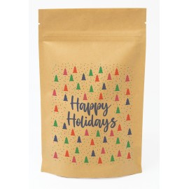 Bold Christmas Trees Predesigned Kraft Barrier Pouch 5" W x 8" H x 2.5" D with Logo