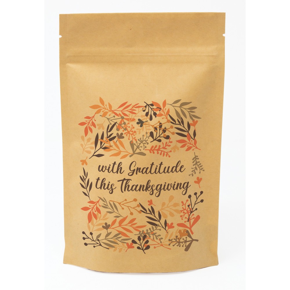 Fall Floral Predesigned Kraft Barrier Pouch 5" W x 8" H x 2.5" D with Logo
