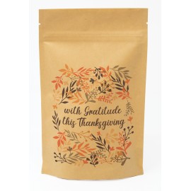 Fall Floral Predesigned Kraft Barrier Pouch 5" W x 8" H x 2.5" D with Logo  Fall Floral Predesigned Kraft Barrier Pouch 5" W x 8" H x 2.5" D with Logo