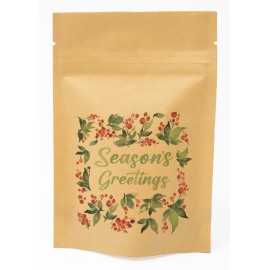 Promotional Holly Predesigned Kraft Barrier Pouch 4" W x 6" H x 2" D