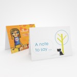 7" x 10" - Full Color Greeting Cards - 1 Sided - 14 pt C2s w/ Envelope Logo Printed