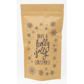 Snowflakes Predesigned Stand Up Kraft Barrier Pouch 6" W x 11" H x 3" D with Logo