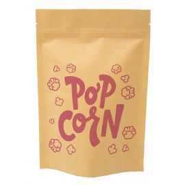 One Color Stand Up Kraft Barrier Pouch 6" W x 9" H x 3" D with Logo  One Color Stand Up Kraft Barrier Pouch 6" W x 9" H x 3" D with Logo