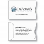 Custom Imprinted PaperTyger White Custom Laminate Credit Card Sleeve - Black Ink