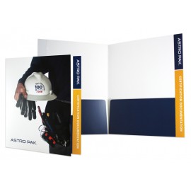 Customized Presentation File Tab Folder with Reinforced Edges Top & Sides with Two Pockets 4/0 (9-3/4"x11 3/4")