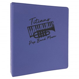 Purple/Black Leatherette 3 Ring Binder w/1" Slant D Rings with Logo