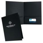 Personalized Foil Stamped Linen Pocket Folder Economy Quick Ship (9"x12")