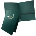 Economy Quick Ship Foil Stamped Linen Pocket Folder (9"x12") with Logo