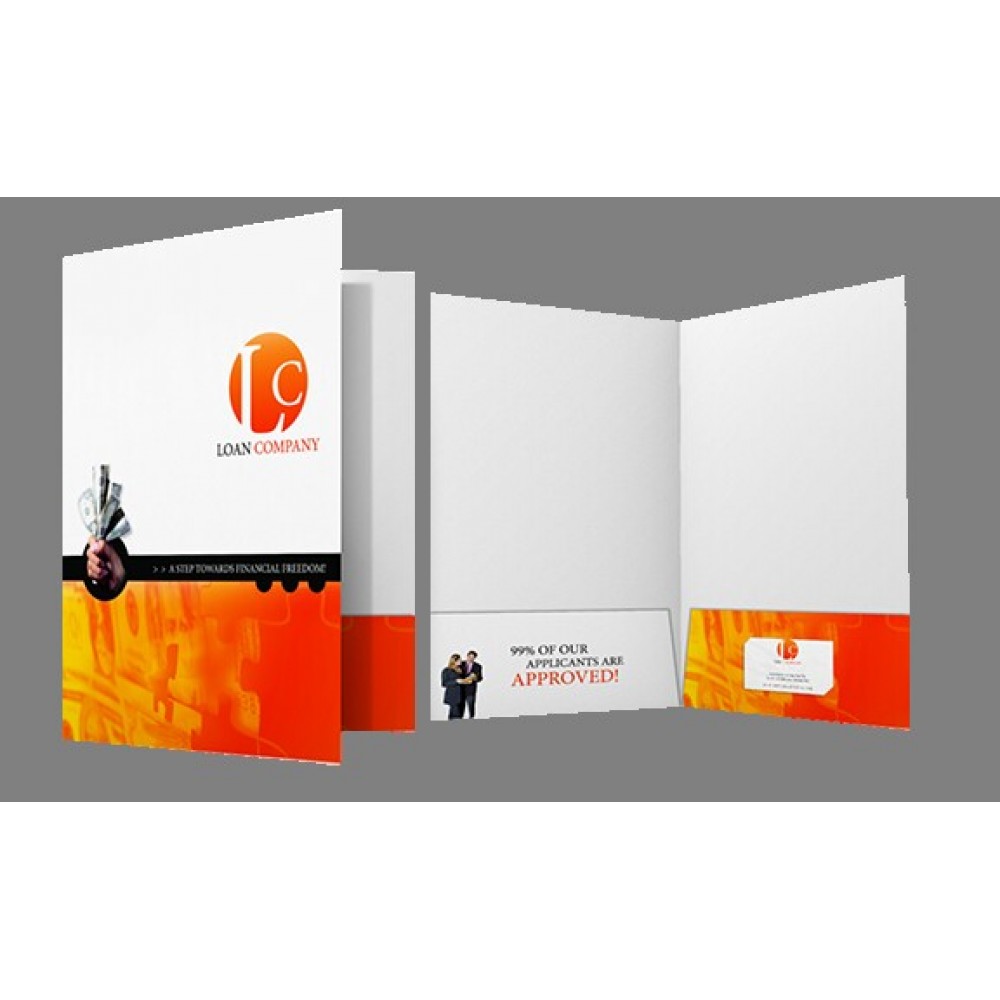 Uncoated Linen Presentation Folder (9"x12") with Logo