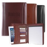 Burgundy Atlantis Zippered Leather Portfolio with Logo
