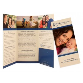 Small 3-Panel Presentation Folder w/Right Pocket (4"x9") Printed Full Color 4/4 with Logo