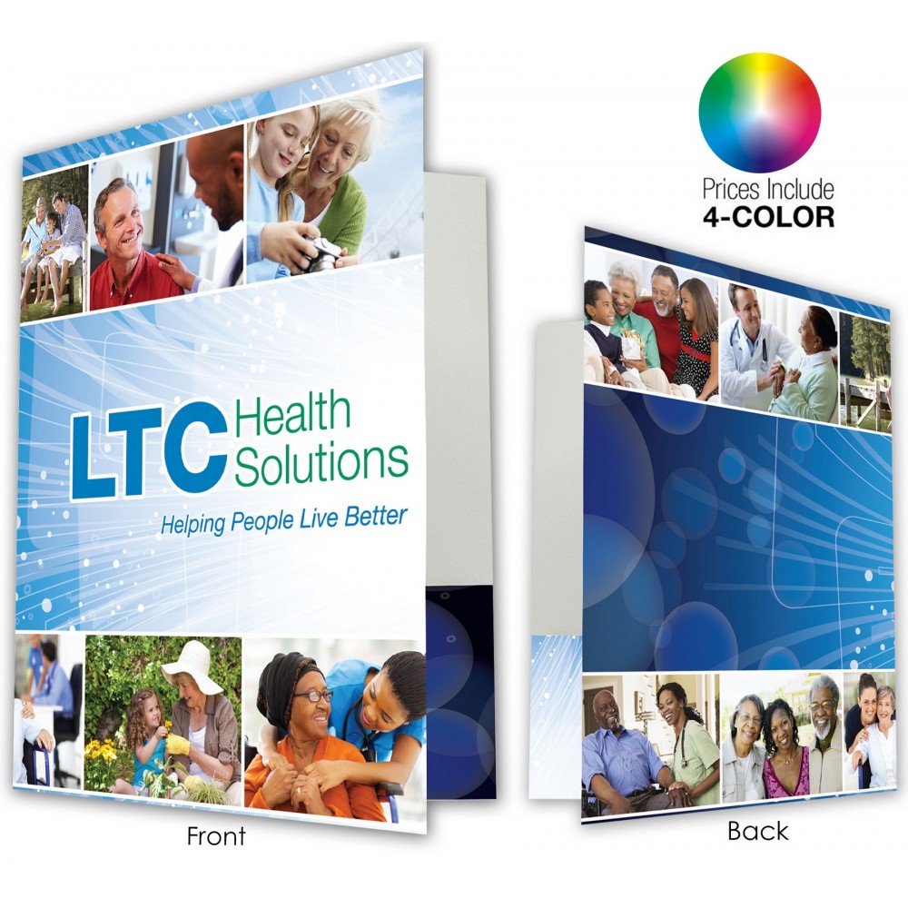 Custom Imprinted Pocket Folder **Price Includes Full Color W/ High Gloss Finish & Business Card Slots Custom Imprinted Pocket Folder **Price Includes Full Color W/ High Gloss Finish & Business Card Slots