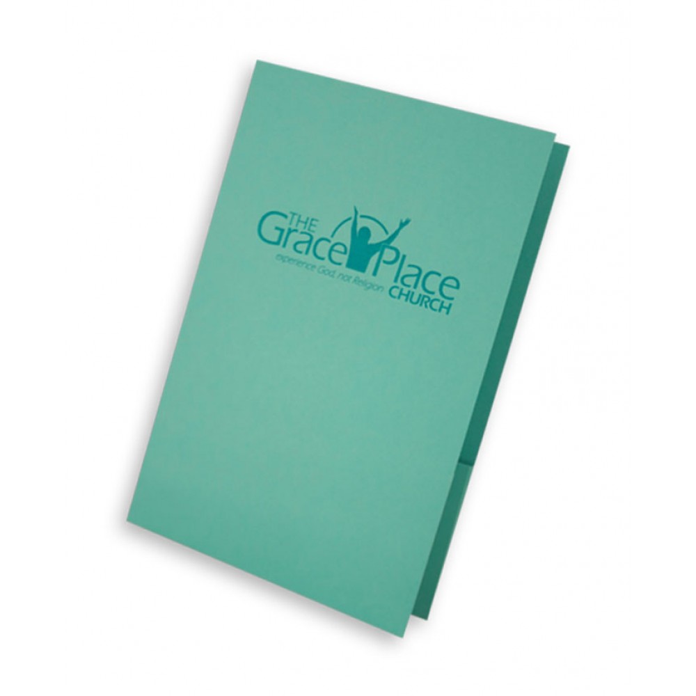 Mid-Size Presentation Folder with 2 Pockets (6"x9") Printed with Spot PMS Ink Color with Logo