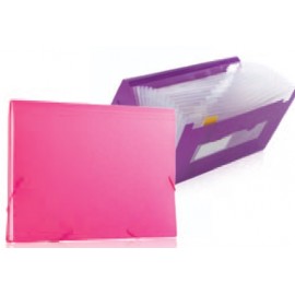 Assorted Pack Neon Letter Size Expanding File w/12 Tabbed Pockets with Logo