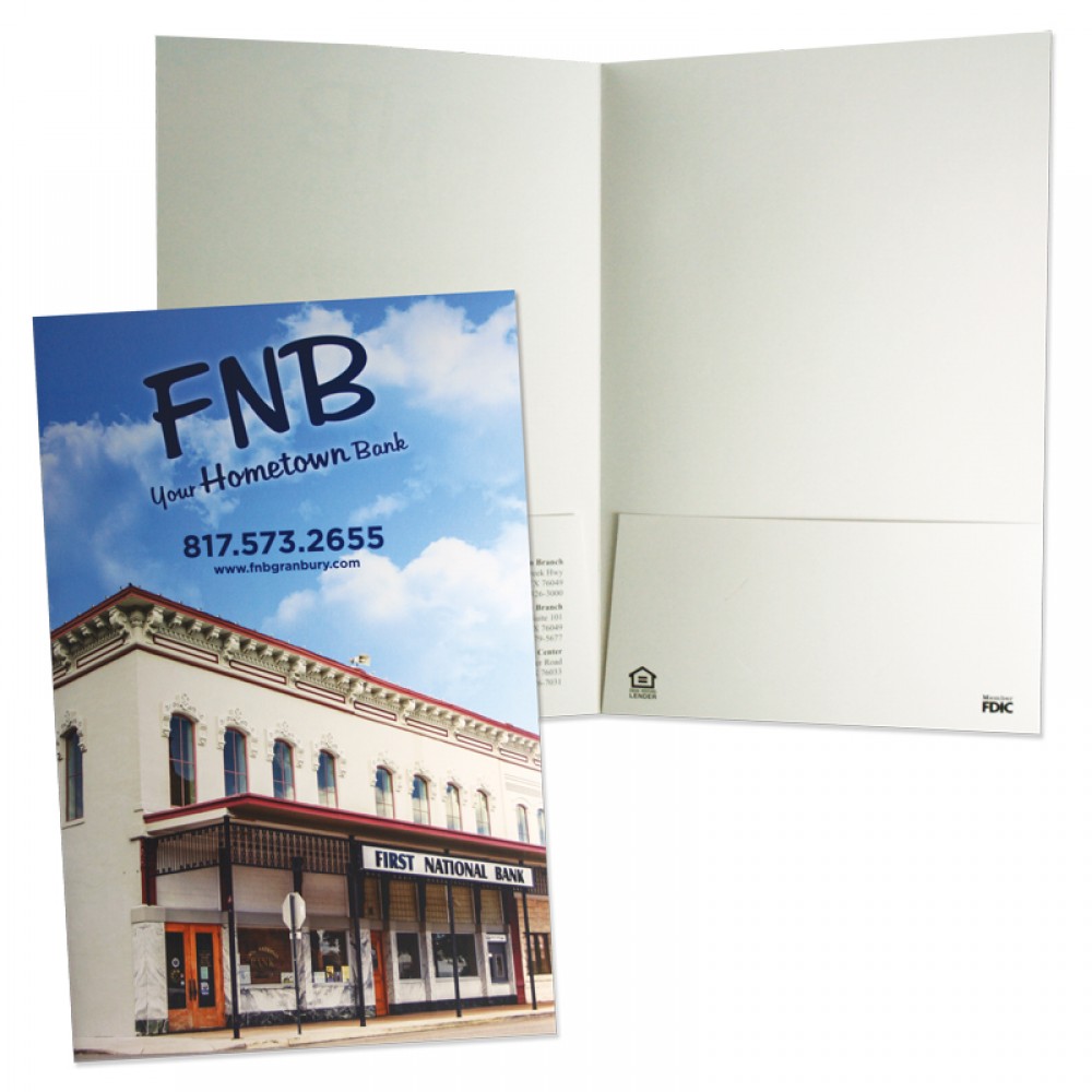 Square Corners Legal Size Folder Prints Full Color with Two Pockets 4/0 (9-1/2" x 14-1/2") with Logo