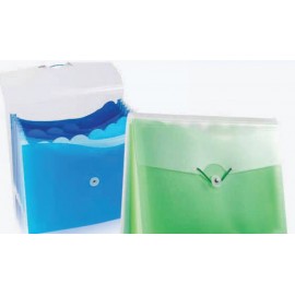 Translucent Assorted Wave Letter Size Expanding File with Logo