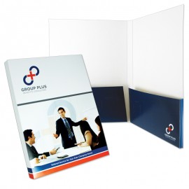 Presentation Folder with Two 3/8" Capacity Box Pockets (9"x12") 4/0 with Logo