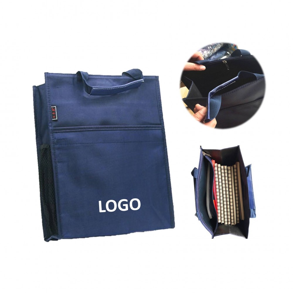 Portable Business Double-Layer Canvas File Bag with Logo