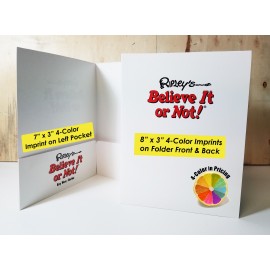Economy Pocket Folder (3 Full Color Imprint Areas, High Gloss Finish & Business Card Slot) with Logo