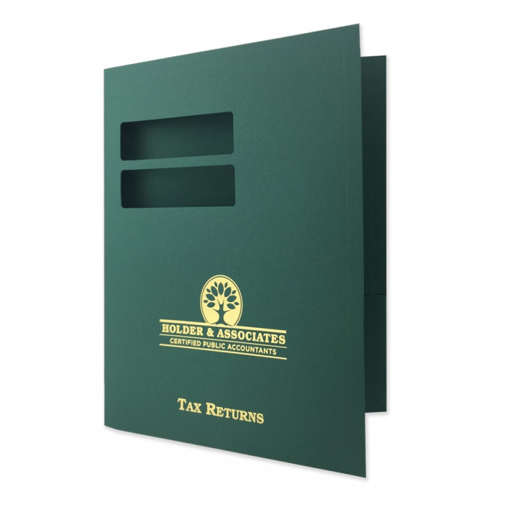 Personalized Foil Stamped Window Tax Conformer Expansion Folder on Group D Stock