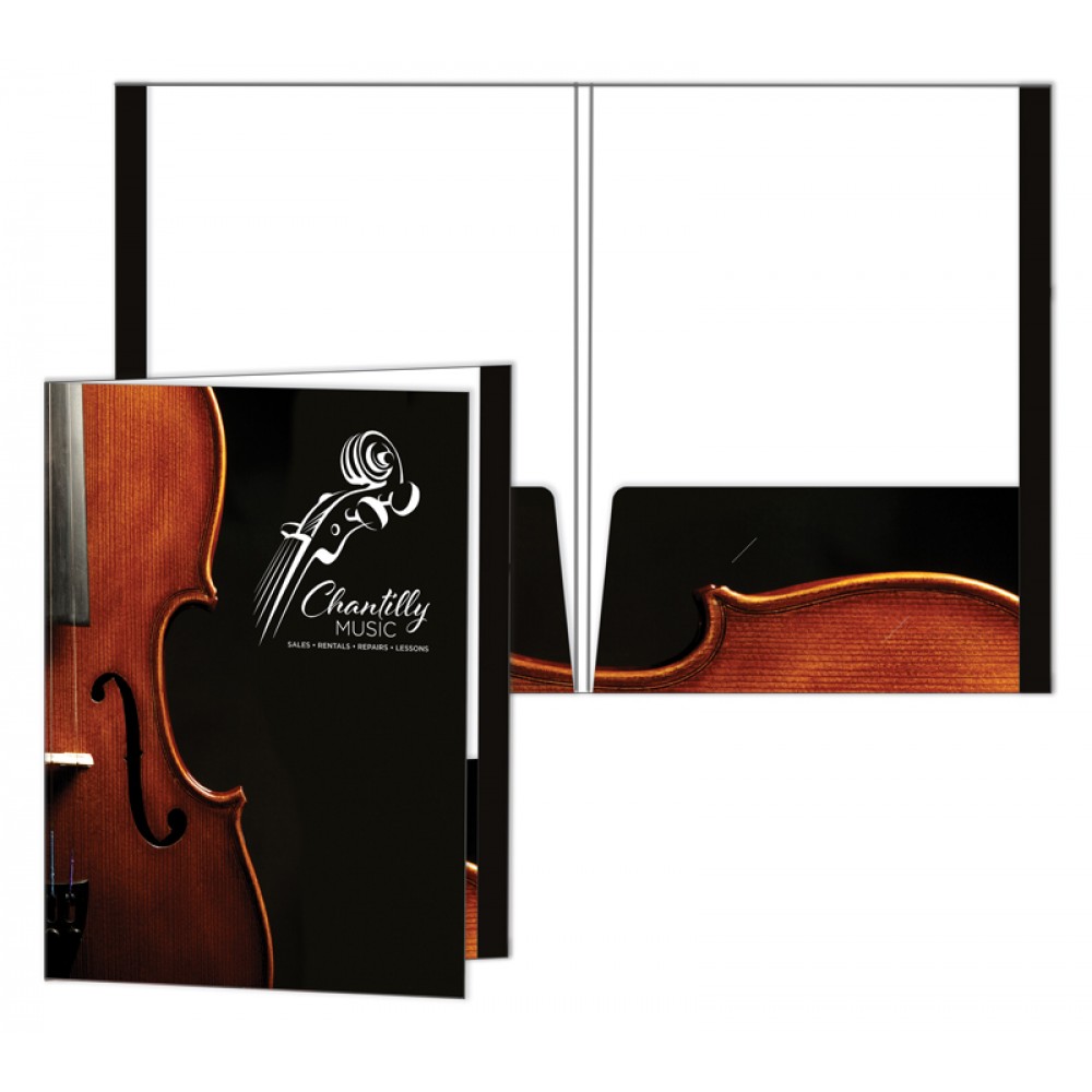 Personalized Presentation Folder with Reinforced Edges and Two Pockets 4/0 (9-1/2" x 12-1/2")