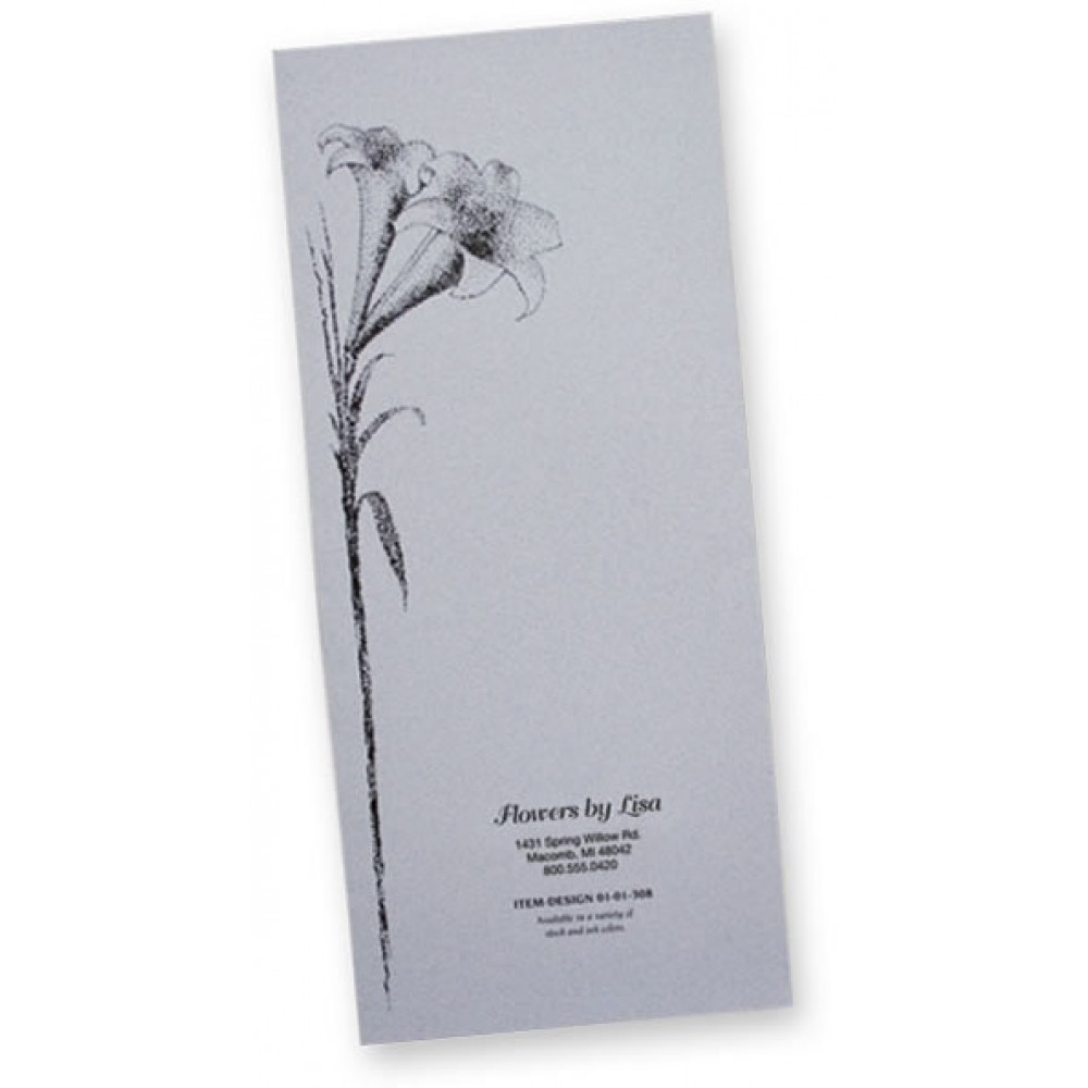 Document Folder with Lily Design Funeral Arrangements (4-1/2" x 10-1/4") Custom Imprinted Document Folder with Lily Design Funeral Arrangements (4-1/2" x 10-1/4") Custom Imprinted