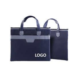 Logo Branded Portable Business Briefcase Zipper Document Bag