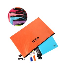 Customized Portable Plastic Waterproof Zipper File Bag  Customized Portable Plastic Waterproof Zipper File Bag