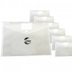 MOQ 20pcs A4 Pluggable Card Transparent PVC File Bag with Logo