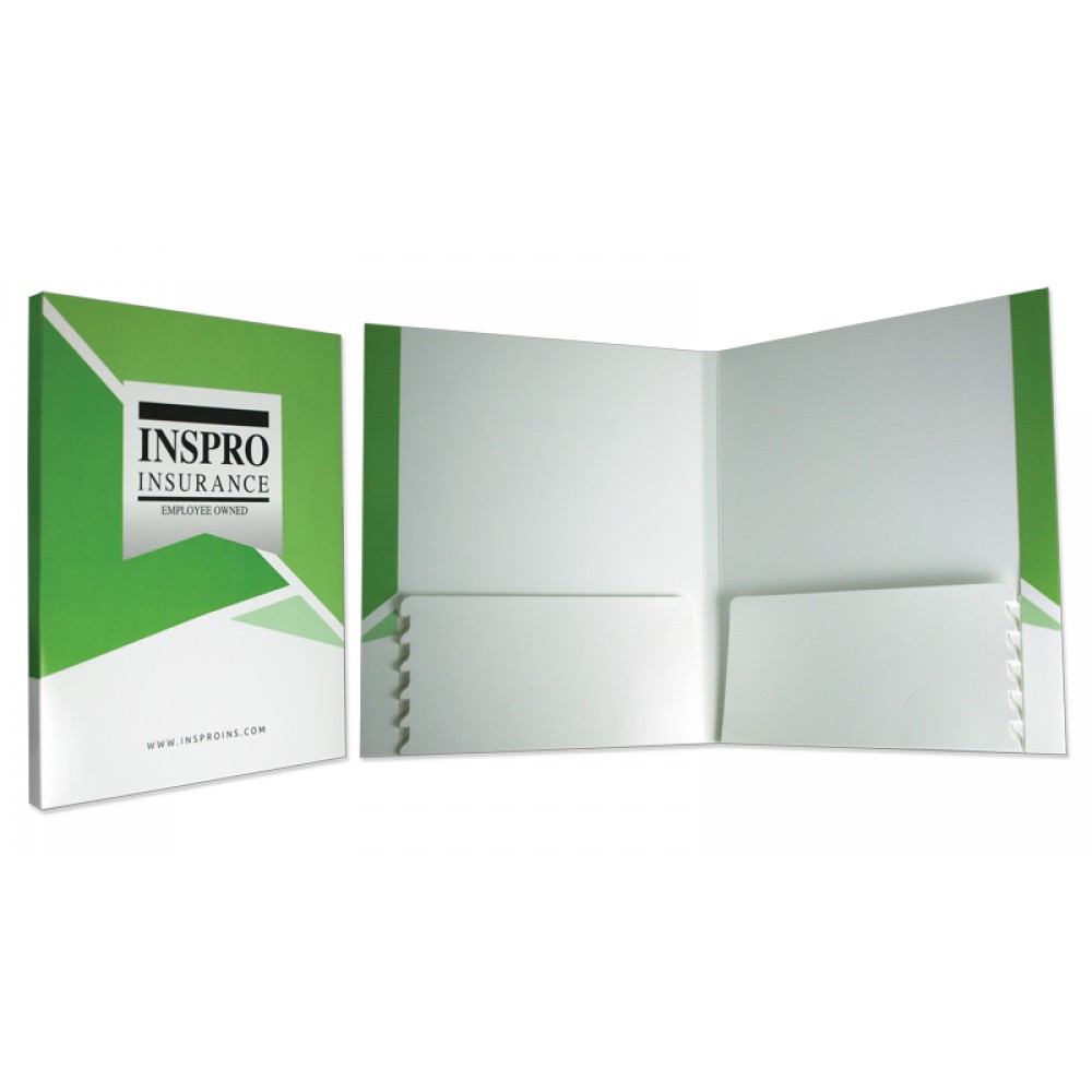 Personalized Reinforced Edge Folder w/ Backbone & 2 Expandable Pockets (9 7/8"x11 3/4") 4/0