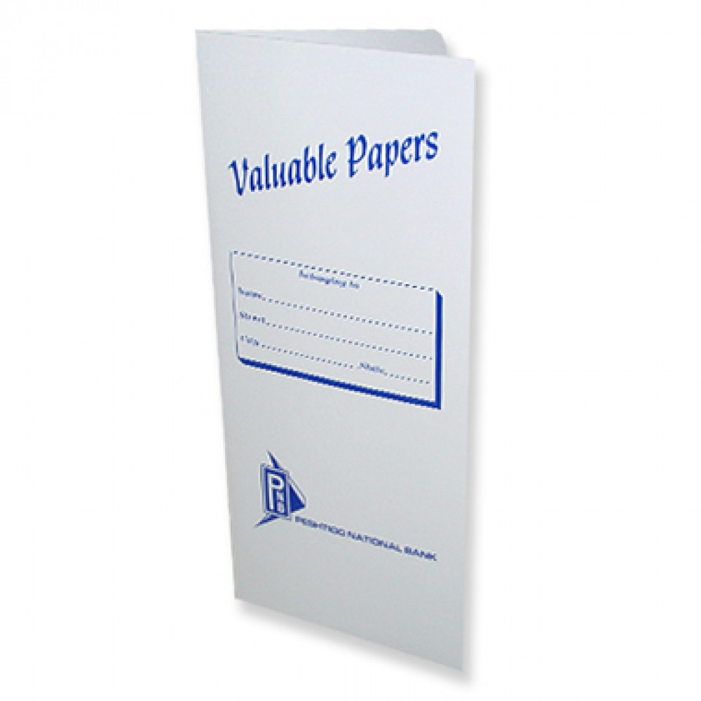 Valuable Papers Vertical Standard Document Folder (4-1/2" x 10-1/4") with Logo