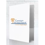 Economy Pocket Folder (White With 3 Full Color Imprints & High Gloss Finish) with Logo