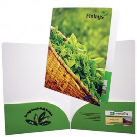 Full Size Presentation Folder with Two Curved Pockets Printed in Full Color 4/0 (9"x12") with Logo