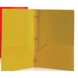 Promotional Yellow 2 Pocket Port Folder w/3 Hole Prongs