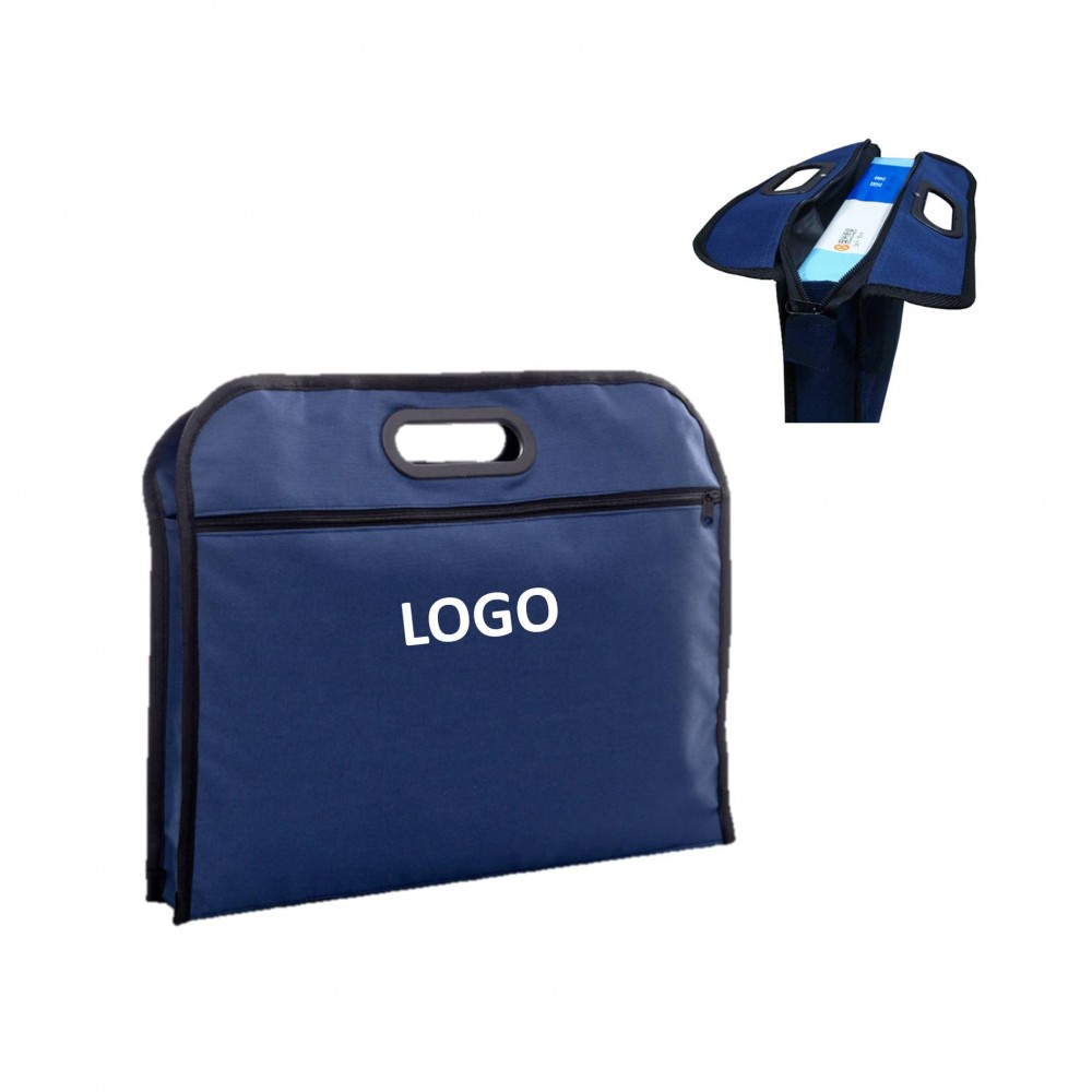 Portable Zipper Expanding File Folder Bag with Logo