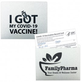 Logo Branded Vaccination Card Sleeve (4-3/8" x 3-1/2") PMS Printed